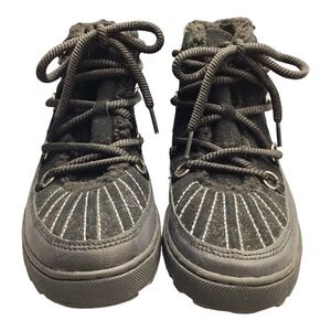 Sporto Madison Winter Ankle Boots Womens US 8M Black Leather Side Zip Lace Up